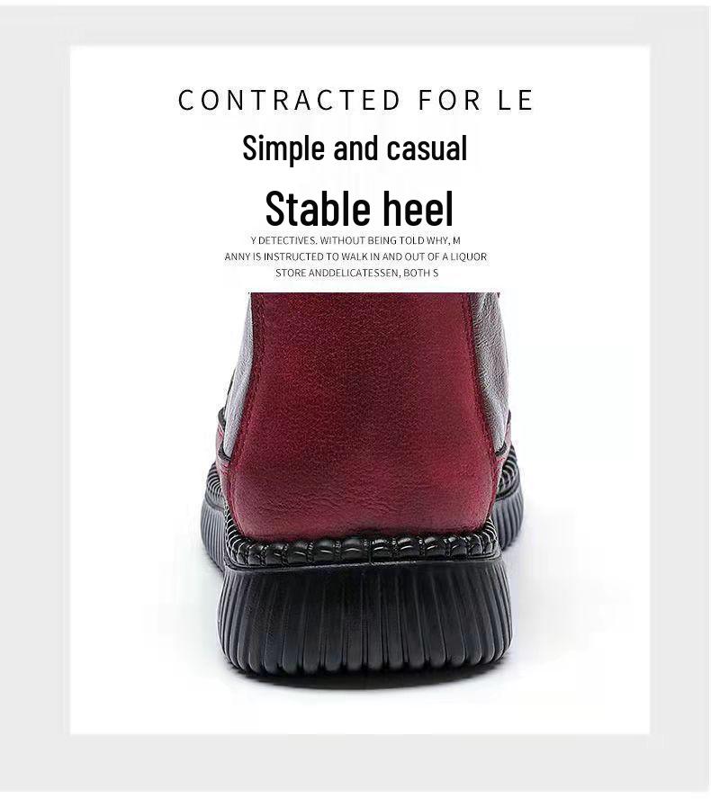 Women's Winter Non-Slip Cotton Grandma Boots - Warm, Thickened Flat-Bottom Shoes for Middle-Aged & Elderly