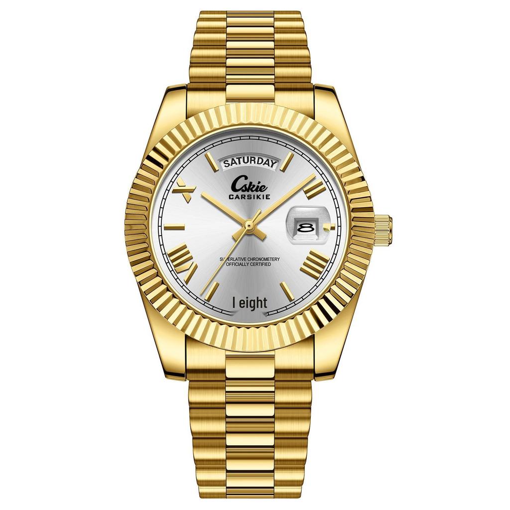 Swiss Brand Ultra-Thin Men's Steel Band Business Watch - High-End Waterproof Design