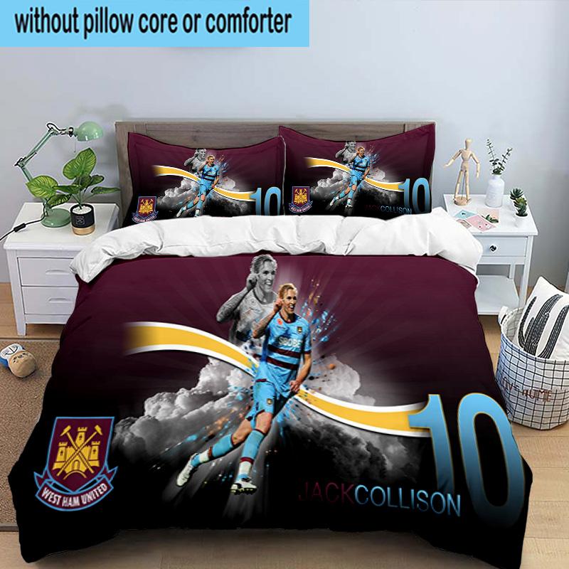 West FC United Crest 3PCS Bedding set,Ideal for1pc Duvet Cover And 2pcs Pillowcases Perfect for Christmas gift,Ideal for Bedroom, Dormitory