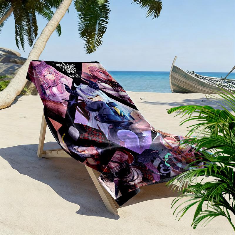 HoloLive & NIJISANJI 2D Flat Print Beach Towel, Large Soft Quick Dry Towel for Beach Camping SwimmingDSTJ0925111