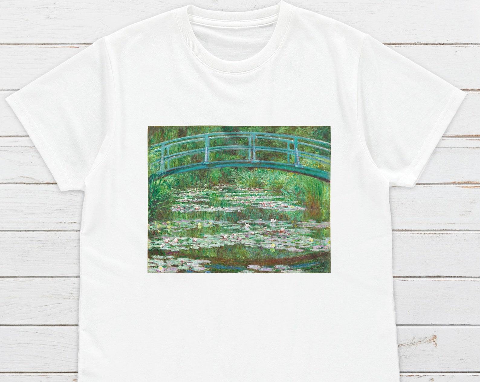 Monet Japanese Footbridge T-Shirt, Impressionist Art Tee 4XL