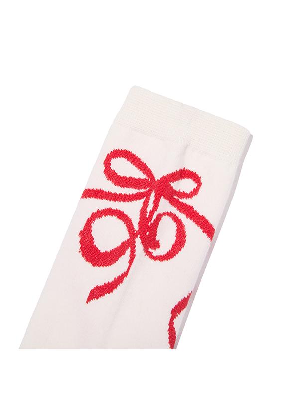 KIRSH Ribbon Cherry Socks [Ivory]