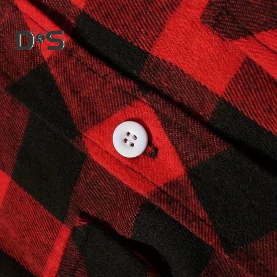 Fall Winter Men Shirt Coat Plaid Print Long Sleeves Chest Pocket Turn-down Collar Single-breasted Loose Contrast Color Jacket
