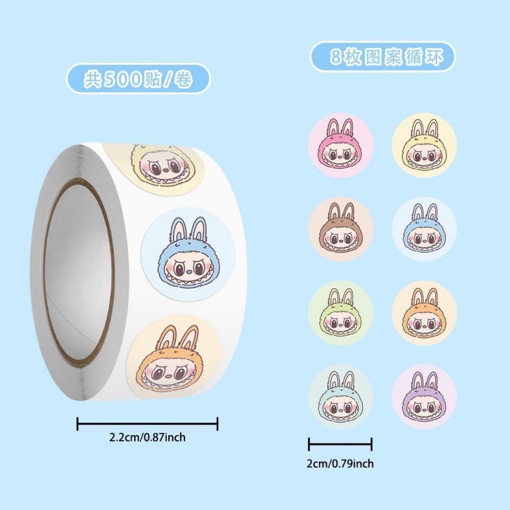 Cartoon 500 Rolls Sticker Hand Account Material Sticker Cute Animation Sealing Sticker DIY Decorative Sticker