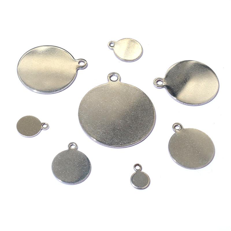 20-200pcs 6-25mm Stainless Steel Round Coin Charms Pendant DIY Jewelry Making Accessories Fingings for Necklace Bracelet