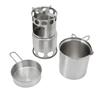Stainless Steel Portable Camping Stove With Mesh Pouch Camping Pot Set  Outdoor Cooking