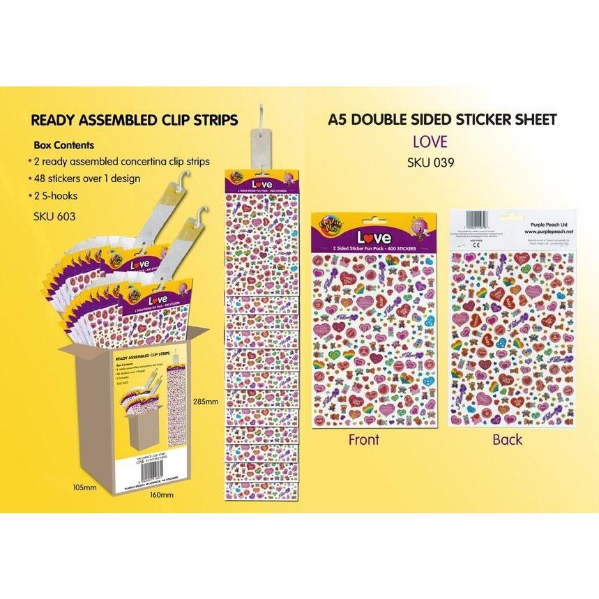 List samolepek Purple Peach Love A5