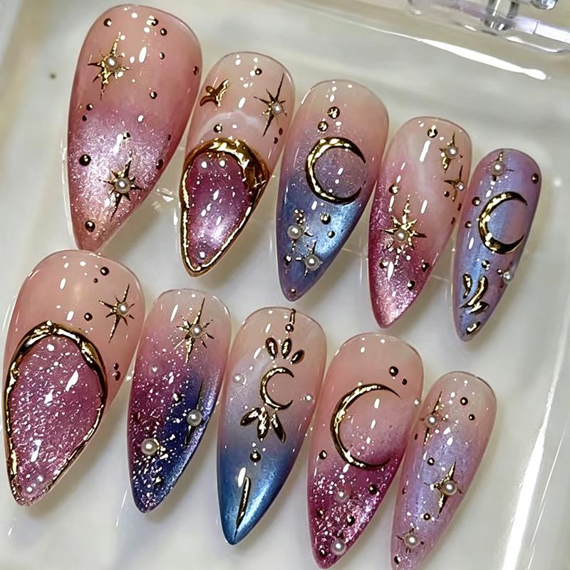 Summer European American 3D Strawberry Cherry Almond Nail Art Gel Tips