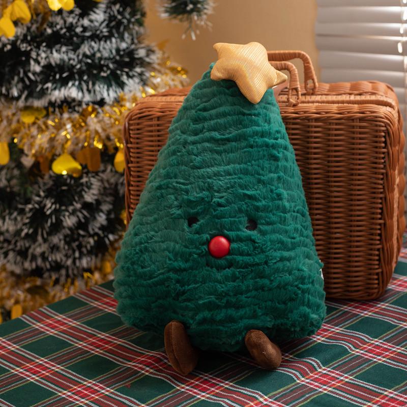 Christmas Tree Gingerbread Man Gift Box Plush Dolls Stuffed Soft Plant Toys For Kids Family Xmas Decoration Gift