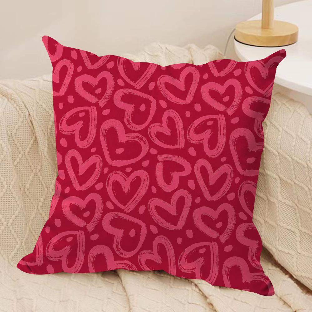 Valentines Day Cushion Cover Pillowcase Ultra Soft Skin Friendly Fabric Cloud Like Comfort Concealed Zipper