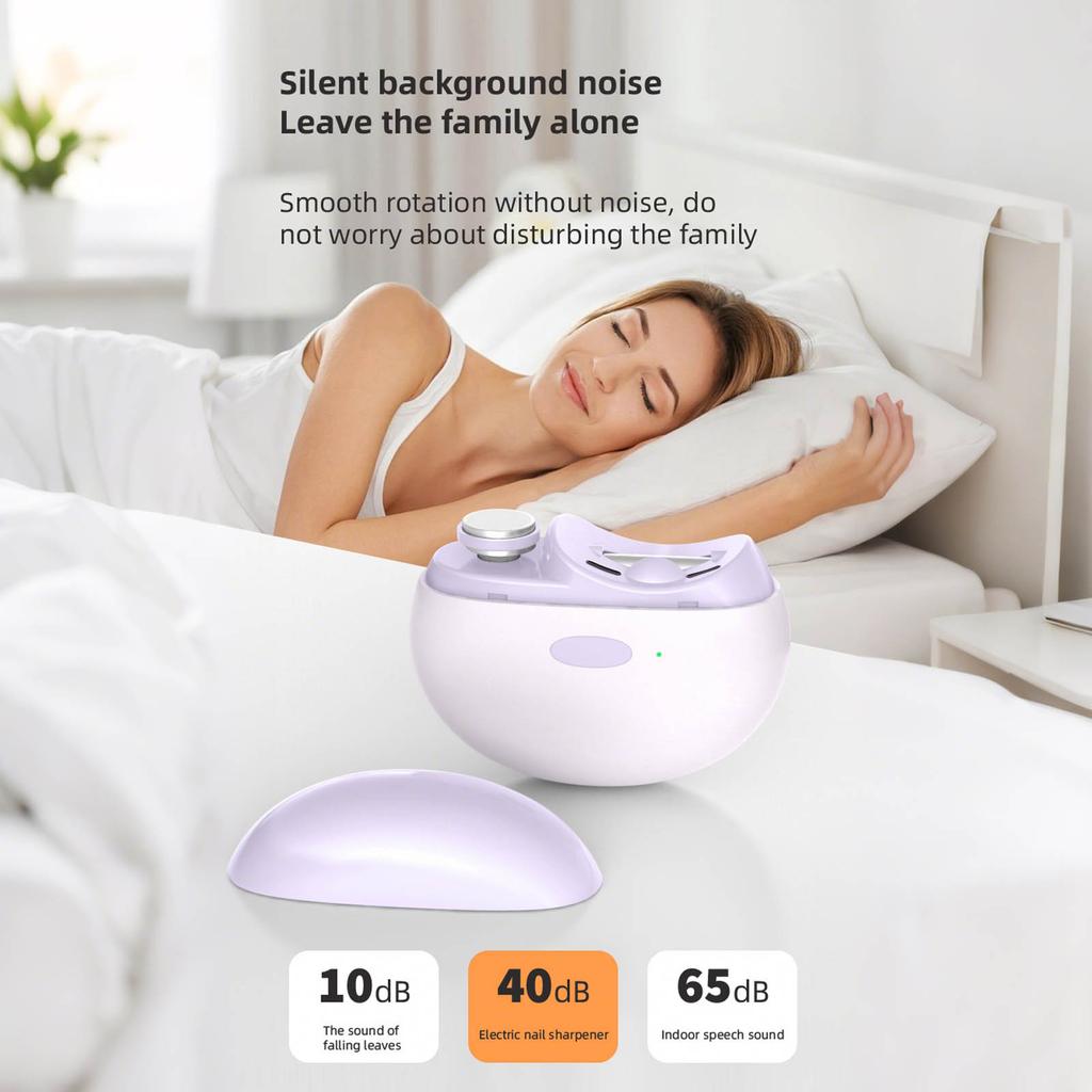 Automatischer Nageltrimmer und Polierer mit eingebautem Schleifer für glatte Kanten, tragbares Design für Reisen