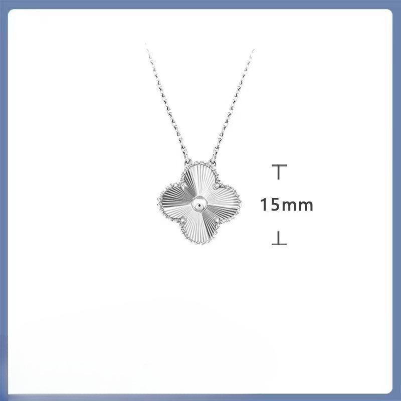 Titanium Steel Laser-engraved Lucky Four-leaf Clover Necklace for Women High-quality and Versatile Clavicle Chain