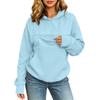 Womens Hooded Fleece Sweatshirt With Front Pet Pocket Loose Fit Long Sleeve Casual Top