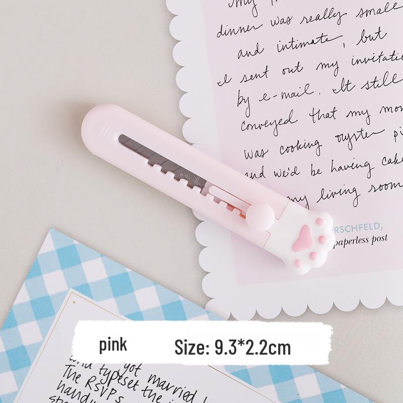 Cute Cartoon Cat Paw Utility Knife - Small Portable Paper Cutter with Fun Designs