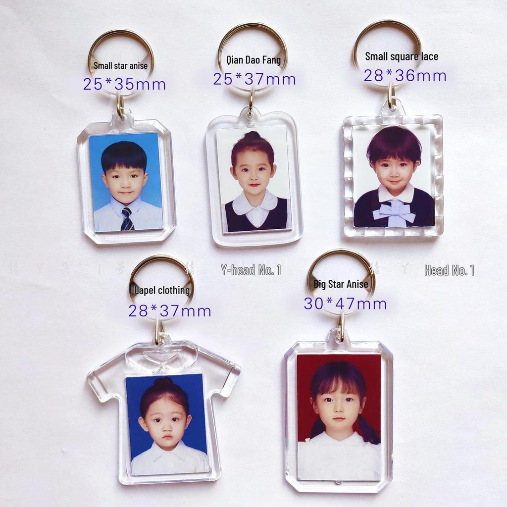 DIY Transparenter Acryl-Ausweisfoto-Schlüsselanhänger-Rahmen - Abnehmbarer Ein-Zoll-Fotohalter