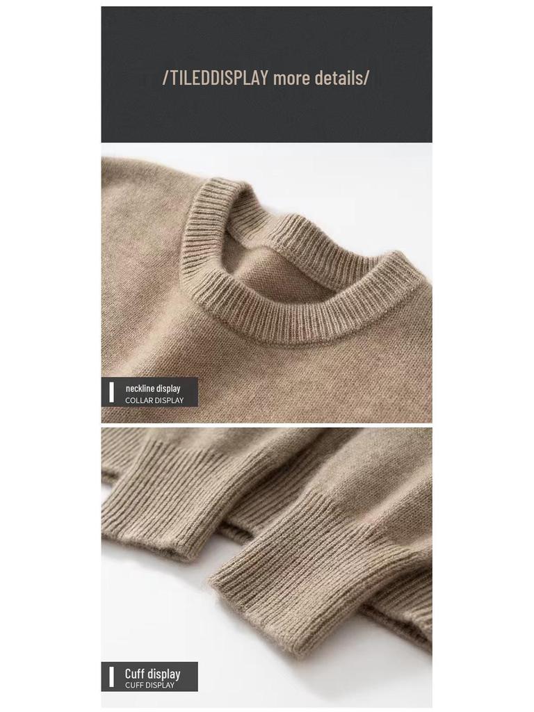 Men's Cashmere High Neck Sweater - Warm Base Layer for Autumn & Winter, Business Casual, Double Strand, Classic Design.