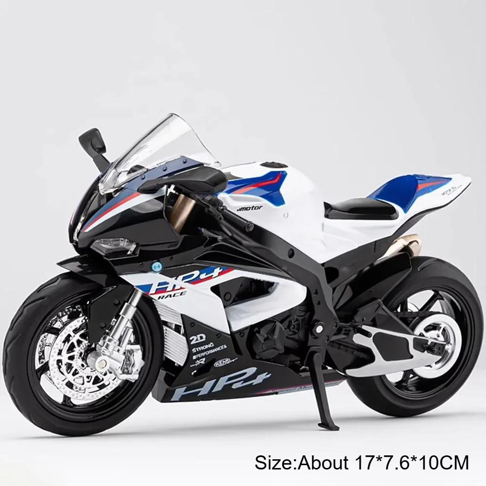 1:12 Scale 1199 HP4 Motorcycle Model Toy Car Metal Diecast Wheel Steering Shock Absorption Motorbike Models for Kids Gifts