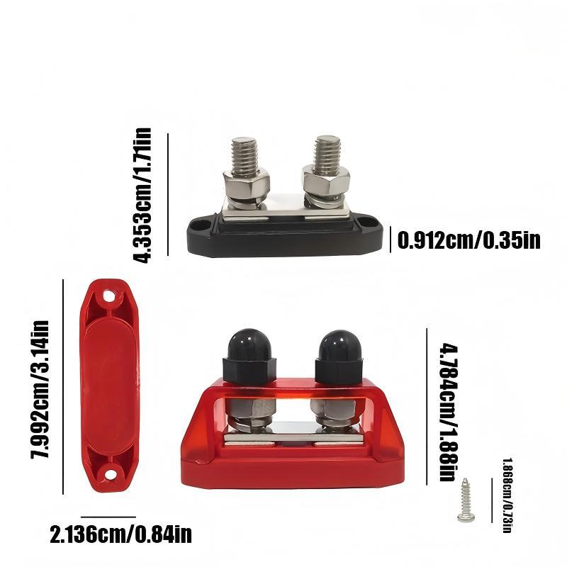M8 M10 200A Power Busbar Distribution Panel Dc Dual-Stud Battery Terminal Connector Universal For Automotive & Marine