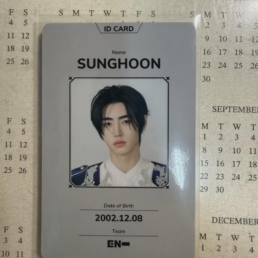 

Enhypen Sunghoon Fate Japan Id Card