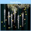 12pcs Beautiful Acrylic Icicle Decorations Elegant Christmas Tree Pendant Ornaments
