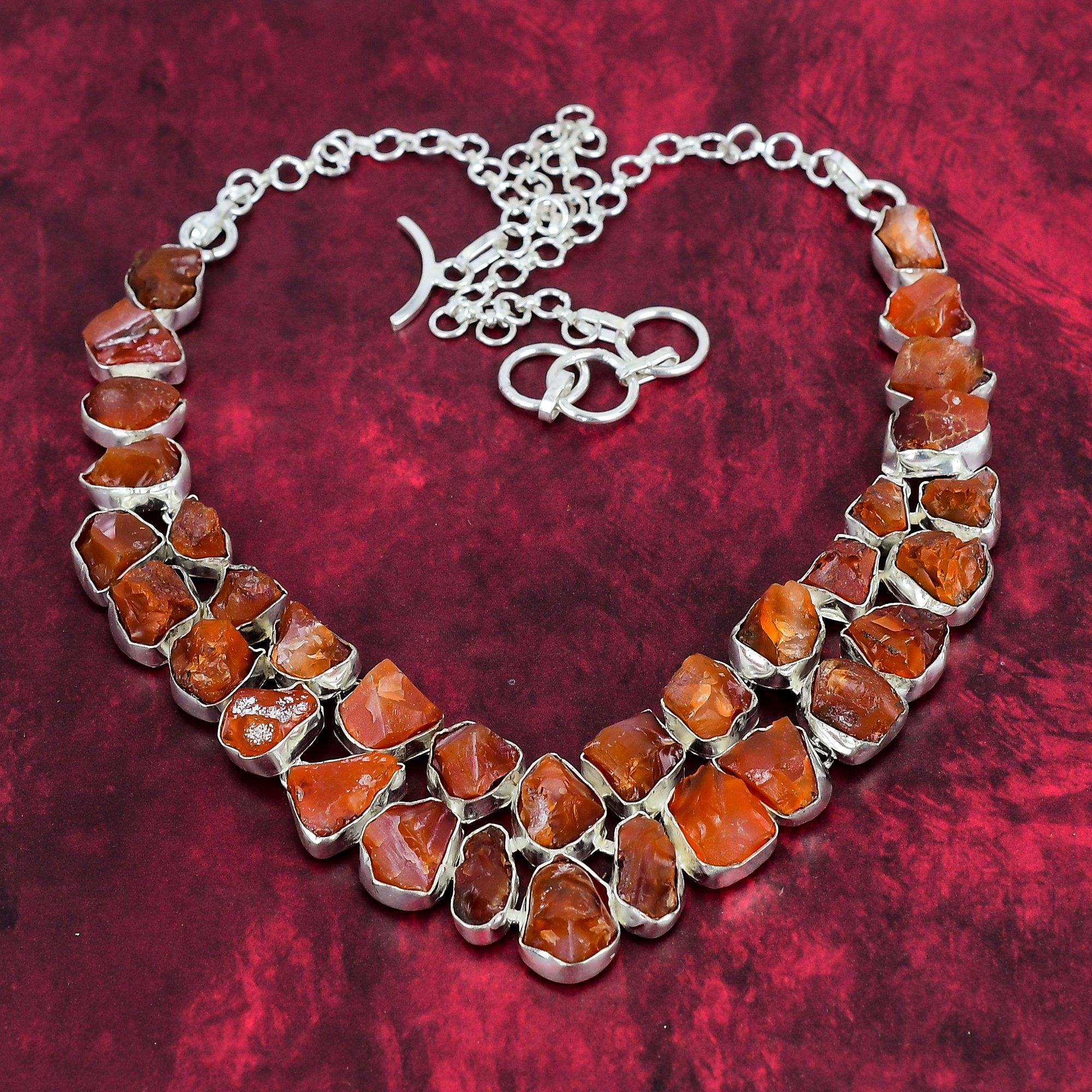 

Грубое ожерелье из сердолика, ожерелье из чистого серебра 925 пробы с натуральным драгоценным камнем, ювелирные изделия ручной работы, подарок на день рождения и годовщину для нее Adjustable with 18 inches оранжевый