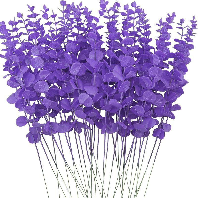 

6pcs Artificial Plants Eucalyptus Branch Stem Festival party Wedding Flower Arrangement Greenery Home vase Decoration DIY gift