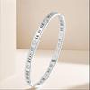 Simple Fashion Roman Numeral Titanium Steel Bracelet with Diamond Inlay for Women - Double Layer Buckle, Colorfast Jewelry