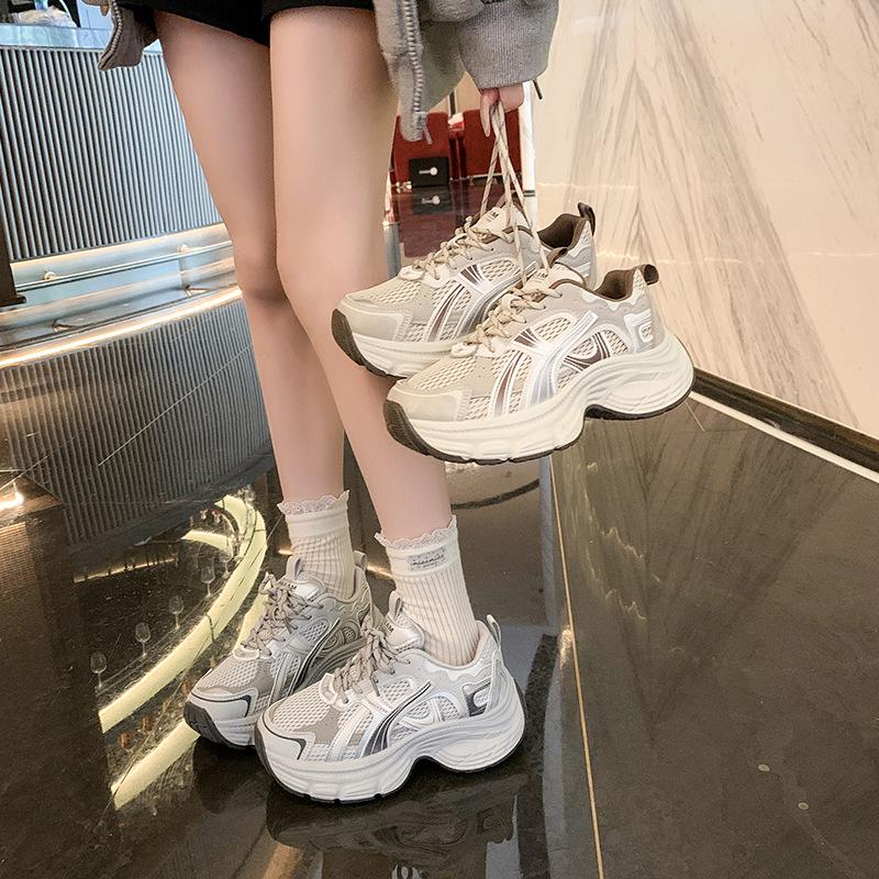 Platform Dad Shoes Women's 2025 Autumn New Platform Muffin Shoes Heightened Versatile Sports and Leisure Shoes Single Shoes Women's