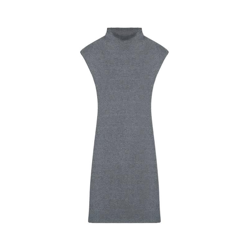 2026 Spring/Summer Elastic Half-High Collar Bodycon Dress - Hip-Hugging, Slimming Skirt for Women