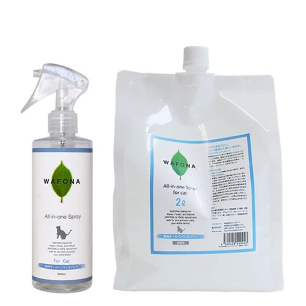 WAFONA Spray with 300ml 2000ml Refill for Whole Body and Deodorizing All-in-One Nozzle, + Set, Care, Disinfecting, (Cat Supplies)