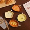 Ceramic Bread Plate Cute Croissant Pattern Dessert Plate Home Creative Plate Ceramic Seasoning Plate Dipping Plate