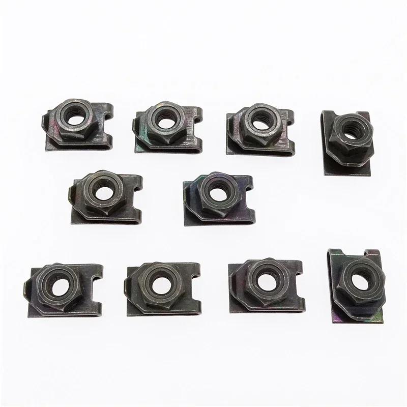 10 Pcs Aluminum Alloy Screw Bolt and U Type Clips with Nut M5 5mm for Motorcycle Scooter ATV Moped