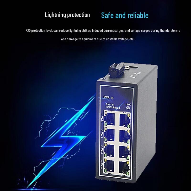 Dahua Industrial Security Rail-Mount Ethernet Switch CN Plug (adapter Included)