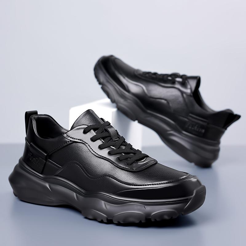 Зимнее тепло Плюшевые Мужские Ботинки из Натуральной Кожи на Толстой Подошве Ботинки — фото 6