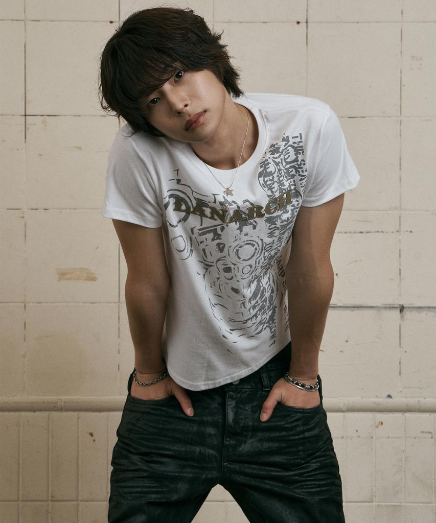 LANARCHIVE [0134] Pistol Applique Short Sleeve T-Shirt - Ivory
