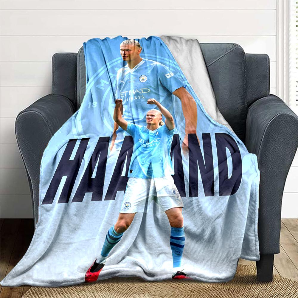1pc Haaland1 Blanket, Gift, for Men and Women, Soft Blanket, Good for Sofa Bed Couch Travel, Lightweight Flannel Blanket