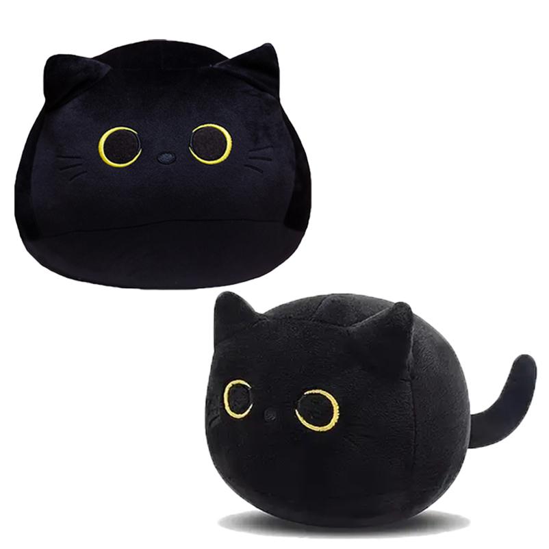 Bai Fen Bai Toys Unisex Black 15Cm/25Cmfluffy Cat Plush Toys Stuffed Animal Cats Soft Pillow Nap Cushion Home Decoration Creative Birthday Gift For Kids