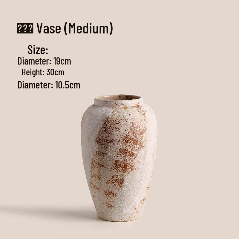 Retro Chinese Wabi-Sabi Ceramic Vase: High-End Decorative Pottery for Elegant Flower Arrangements In Living Rooms