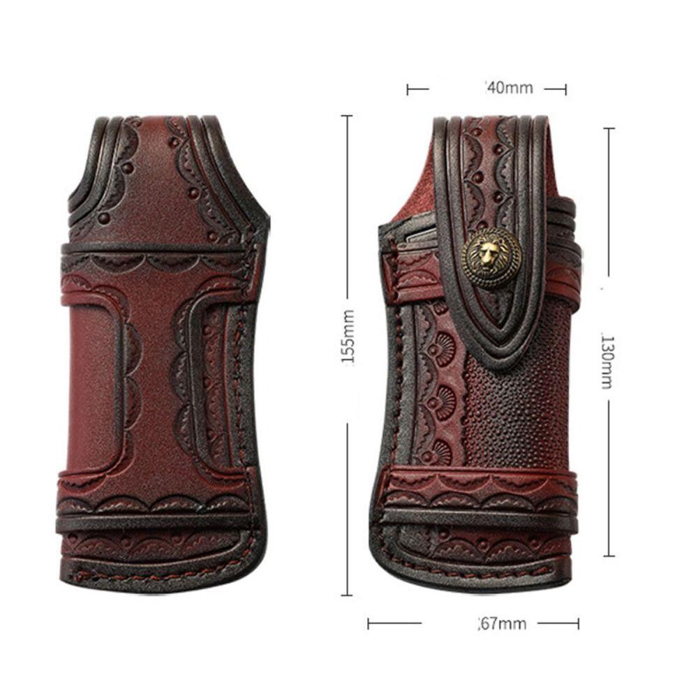 Two Layer Cowhide Scabbard Tool Outdoor Carry Bag Flashlight Belt Loop Camping Equipment Tool