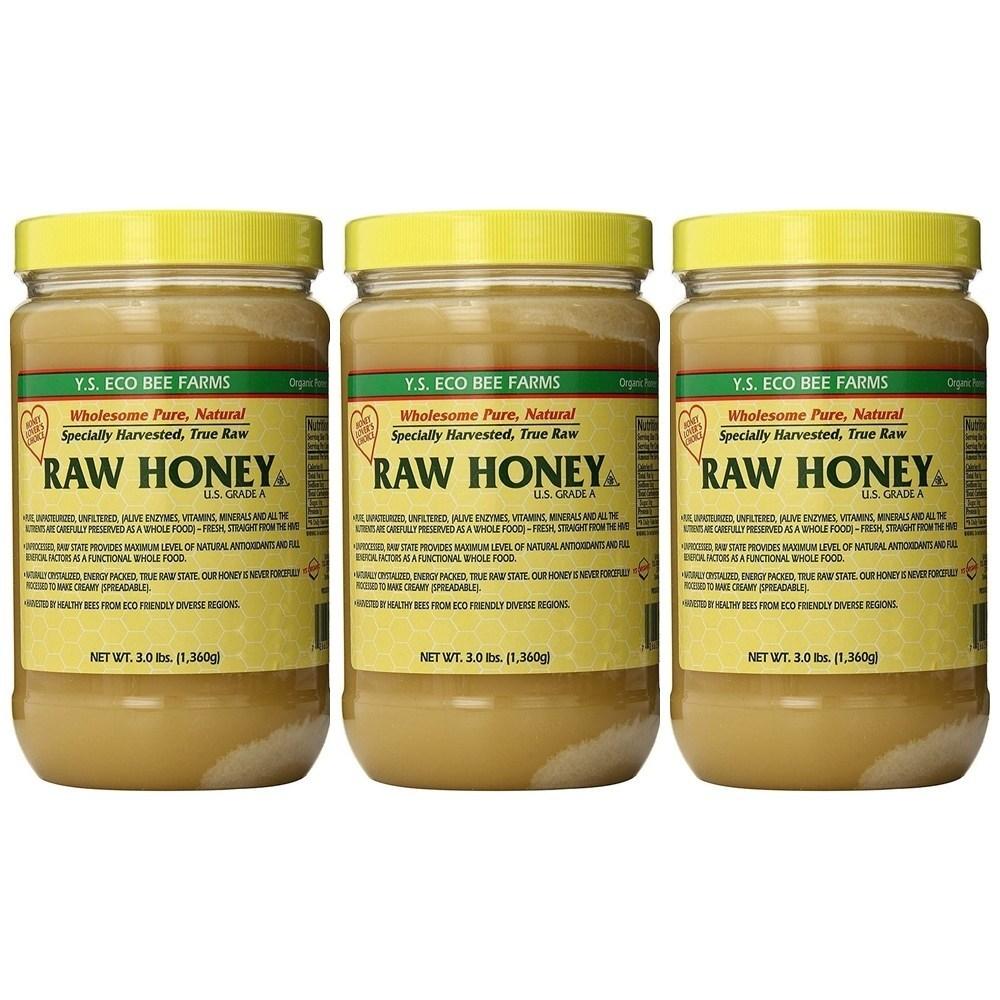 Farms HONEY Eco Bee Farms USA Solid Raw Honey 1360g 3 Pcs YS Eco Bee RAW 1.36kg
