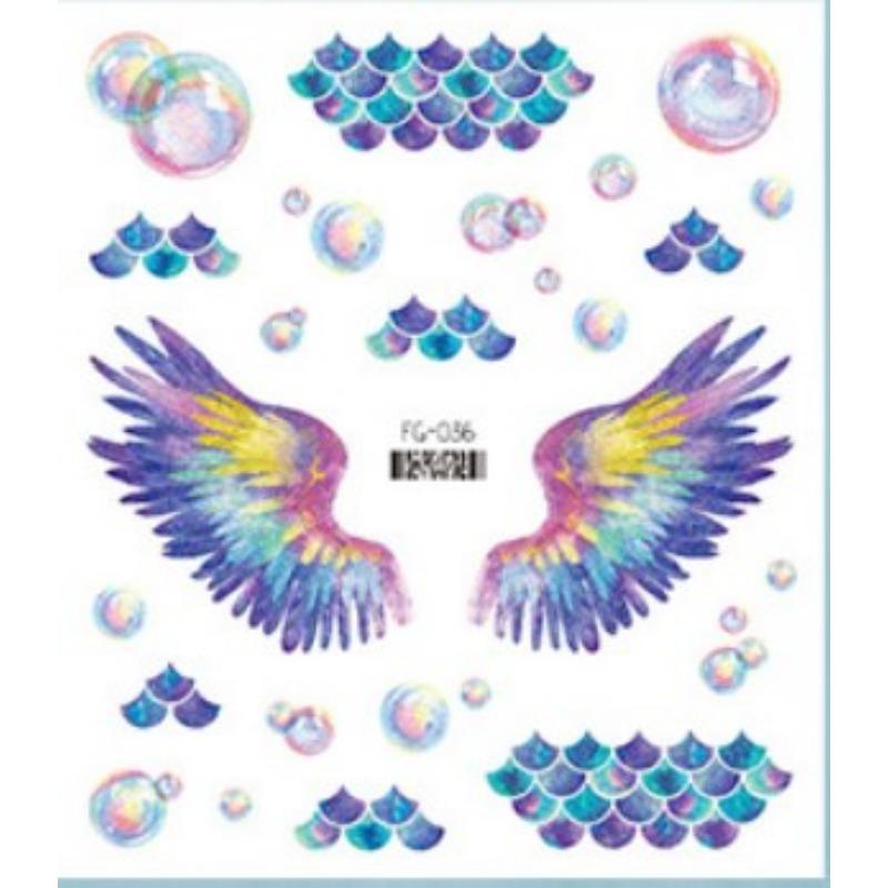 

Детская вечеринка, украшение для лица, макияж, татуировка, наклейка с изображением русалки, забавная временная татуировка, наклейка с переносом воды, 1 шт. 105*120mm