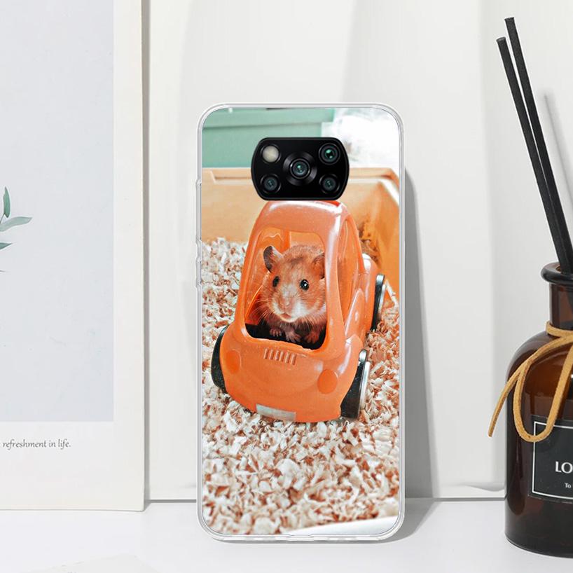 Cute Lovely Pet Hamster Phone Case For Xiaomi Poco X7 X6 X5 M7 M8 Pro F7 Ultra Redmi 15C 15 13C 13 12C 12 10 10C 10A Art Fundas