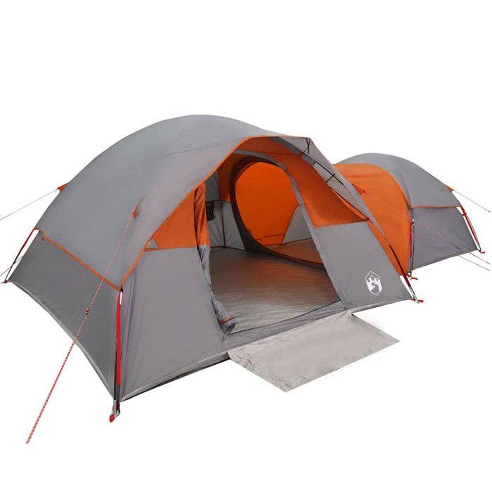 VidaXL Camping Tent 5 Person Grey and Orange Waterproof, Tent, Camping Shelter, Garden Shelter, Garden Tent, 4009589