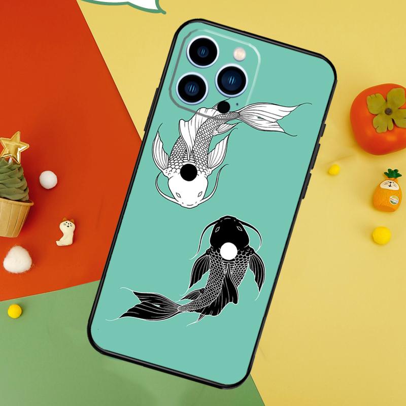 Koi Fish Yin Yang Phone Case For iPhone 17 Pro Max 16 15 14 13 12 11 Pro Max Plus 12 13 Mini 16e 17 Air Cover
