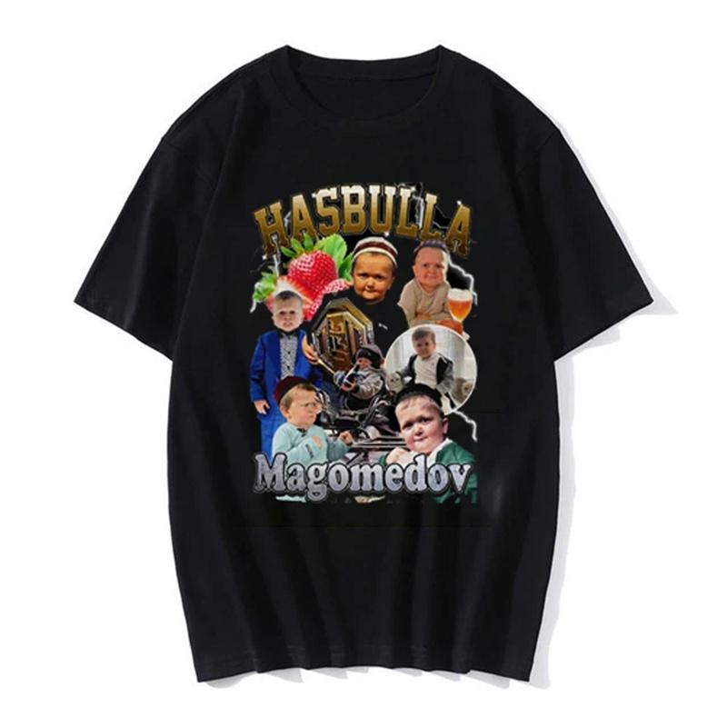 Hasbulla Fighting T Shirt Unisex Russia Classic Mini Khabib Blogger Graphic Tshirts Women Funny Streetwear Tops Tees Shirts