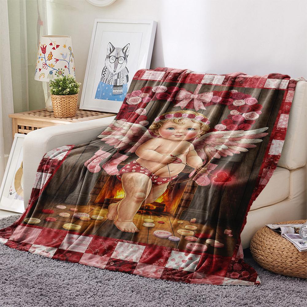 1 Stück Flanelldecke mit Cartoon-Druck, Hohe Qualität, Bequem für alle Jahreszeiten, Heimdekoration, Wärme und Komfort, Perfekt als Weihnachts- oder Geburtstagsgeschenk