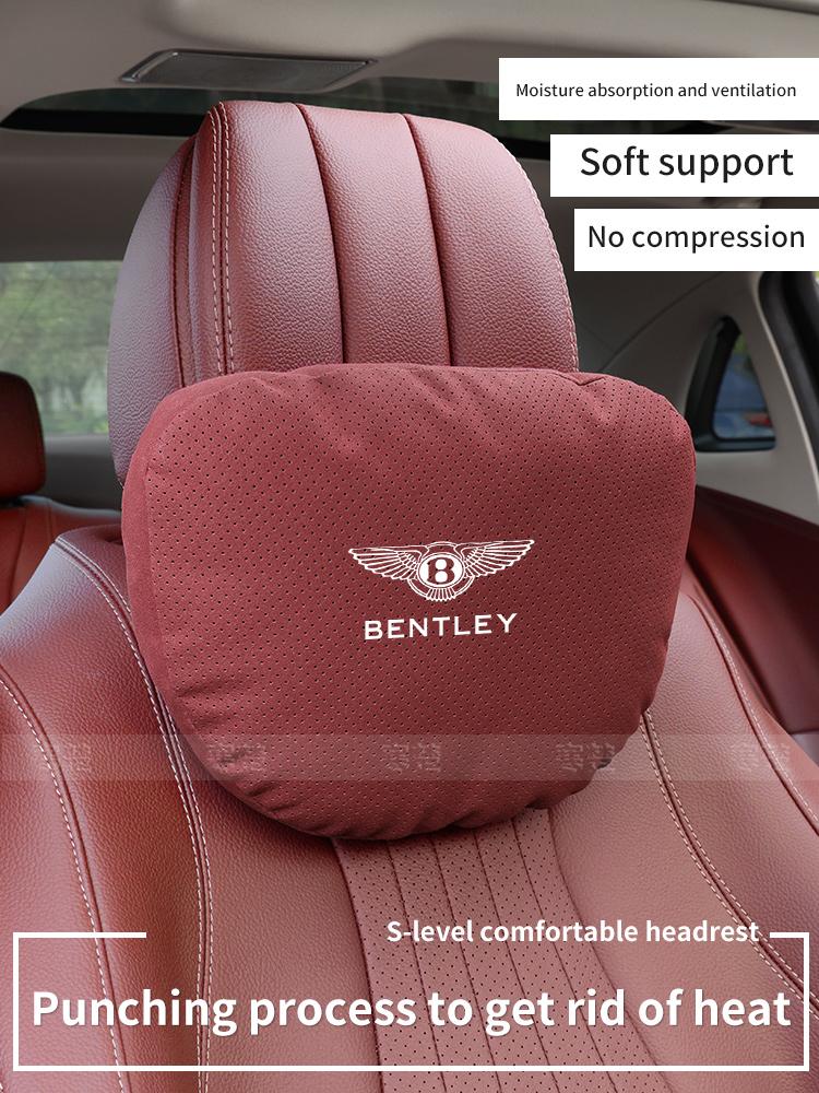For Bentley Continental GT MULLINER Bentayga Flying Hurtling Spurlogo Car Headrest Neck Support Lumbar Cushion Soft Neck Pillow