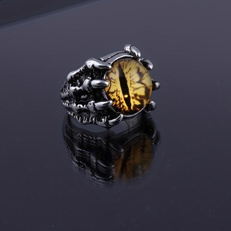 Elegant Adjustable Rings Vintage Festival Rings Wolf Claw Demons Eye Shape Finger Jewelry for Woman and Man Present