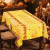 2 Pcs Happy Thanksgiving Tablecloth Disposable - Fall Turkey Tablecloths, Rectangle Pumpkin Maple Leaf Plastic Table Cover for Thanksgiving Table