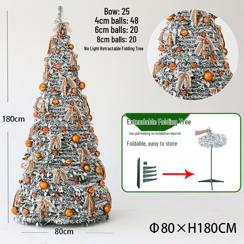 Automatic Folding Telescopic Christmas Tree with Lights for Home, Commercial, and Supermarket Decorations